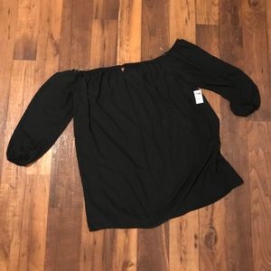 Black Off-the-Shoulder Mesh Overlay Dress